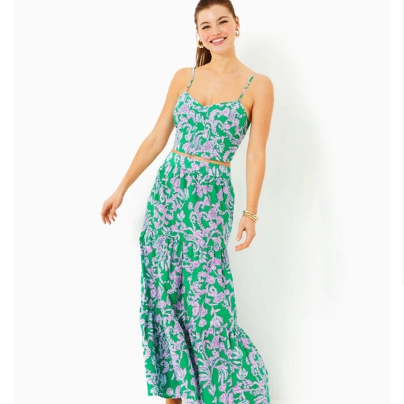 Lilly Pulitzer Dresses & Skirts - Lilly Pulitzer Green and Purple Maxi Dress
